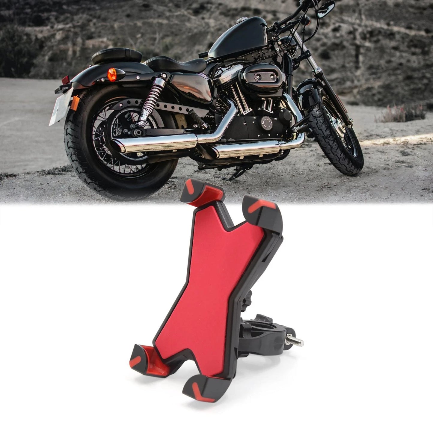 Handlebar Cell Phone Mount 1 Red Adjustable Motorcycle Scooter for Motorcycle