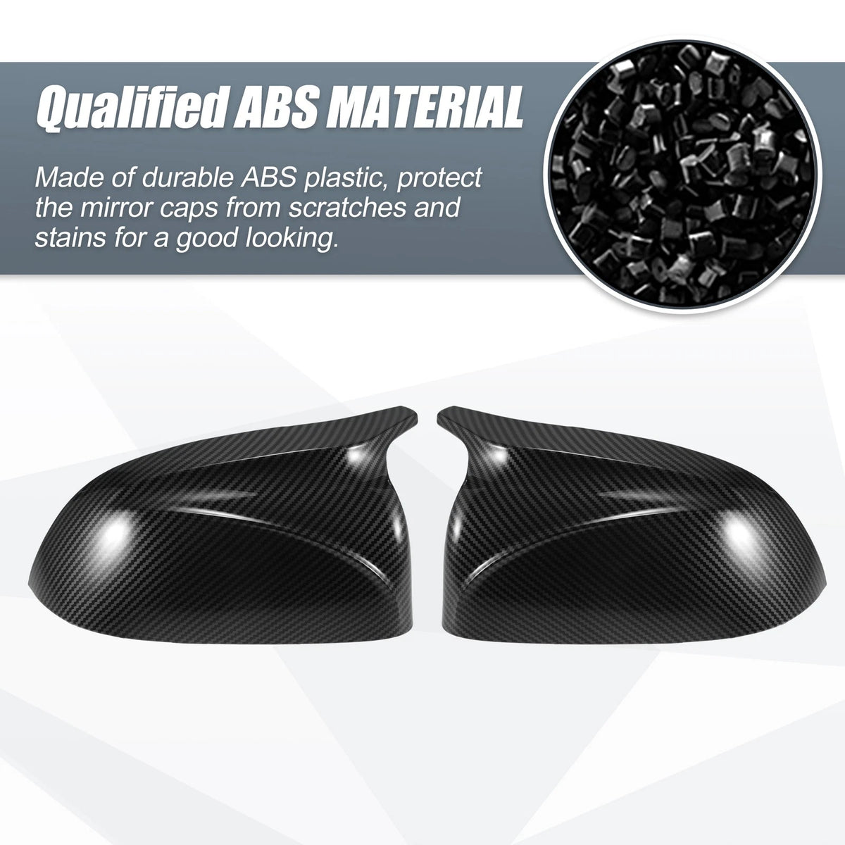 Rearview Mirror Cover Cap Black Carbon Fiber Pattern for BMW X3 X4 X5 X6