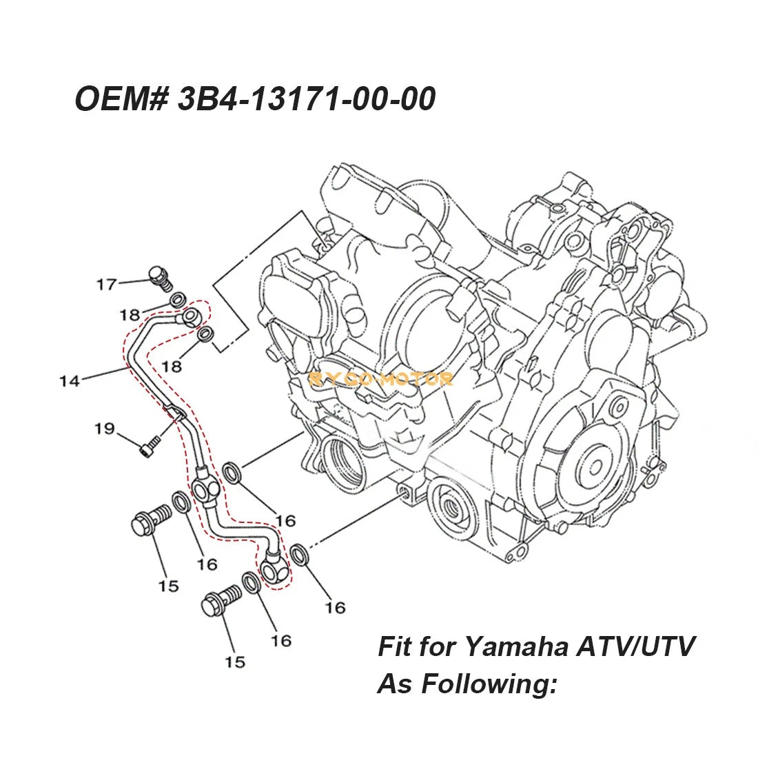 Oil Pump Line Delivery Pipe for Yamaha Grizzly 550 700 Rhino Viking Kodiak 700
