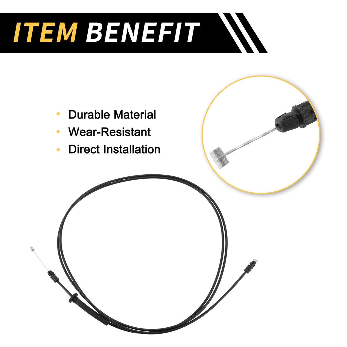 Hood Latch Release Cable for Ford F-150, F-250 (1997-2004)