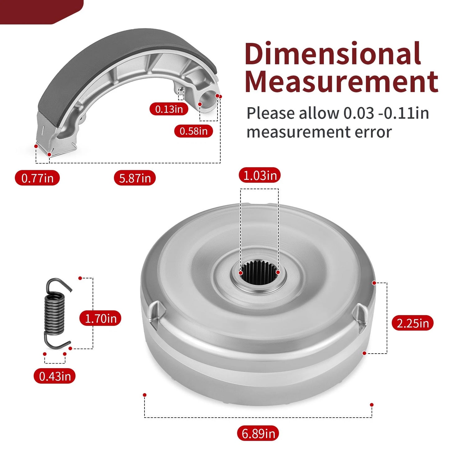 Rear Brake Drum Hub & Shoes Kit for Honda Rancher 400 TRX400FA/FGA 2004-2007