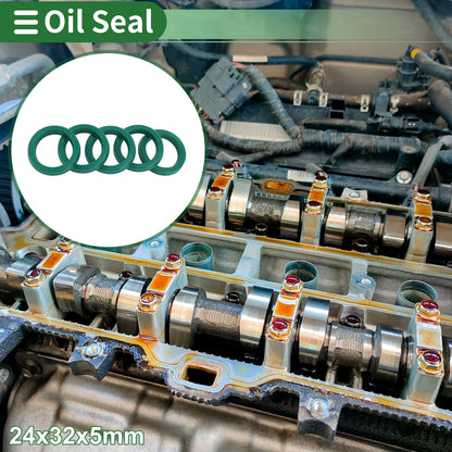 Oil Seal 5 Pcs Rotary Shaft Seal TPU 24x32x5mm Green for Make Model