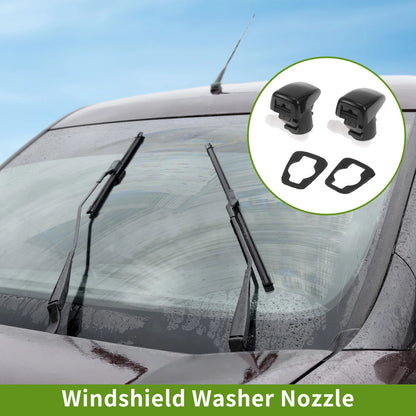 Windshield Washer Nozzle 2 x for Jeep Cherokee (2014-2017) Black