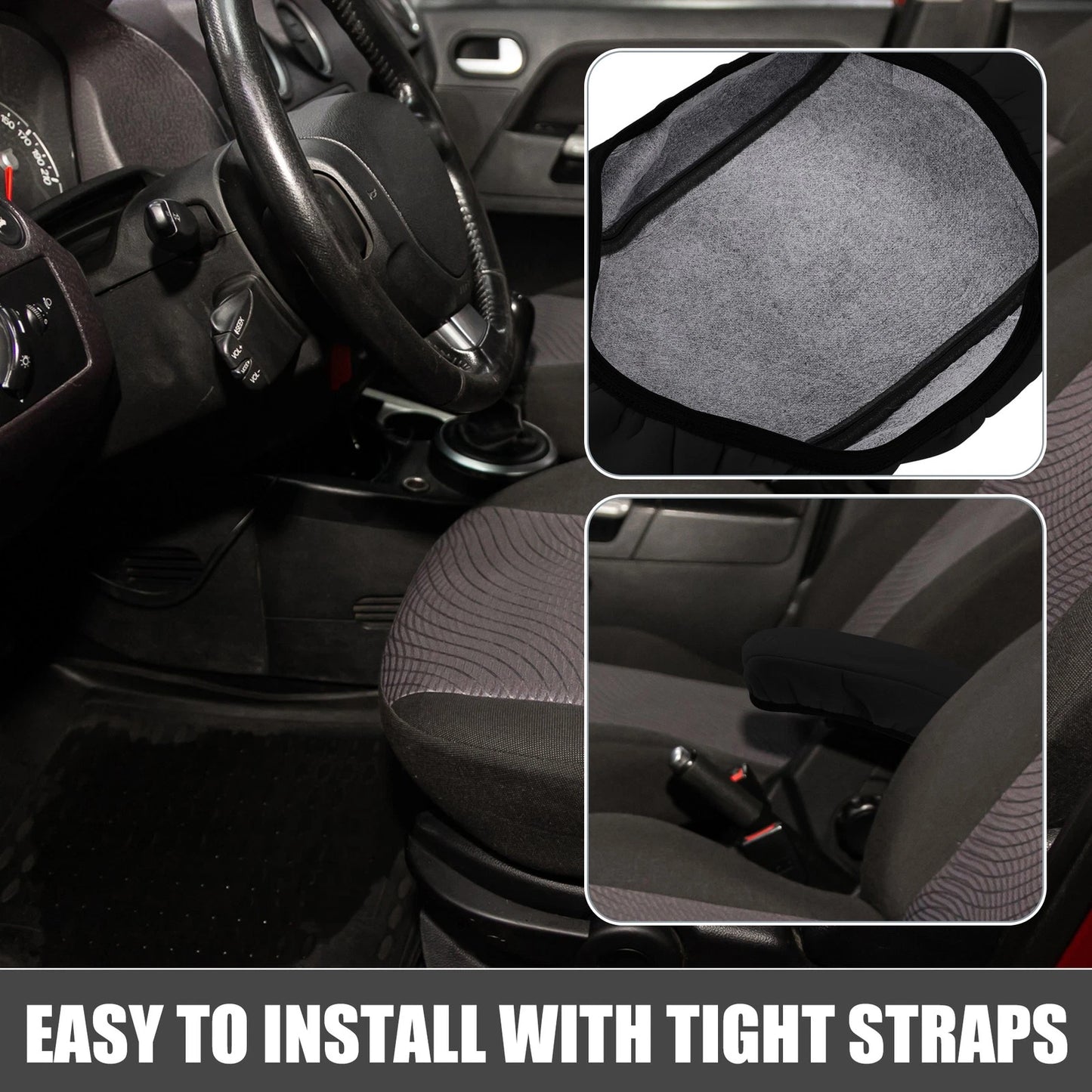 Car Center Console Armrest Cover for Ford Fusion (2017-2020) Black