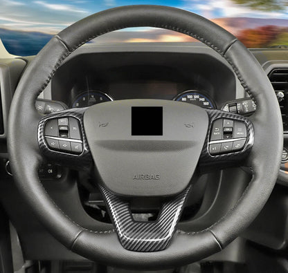ABS Carbon Fiber Steering Wheel Lid Cover Trim for Ford Bronco Sport (2021-2023)