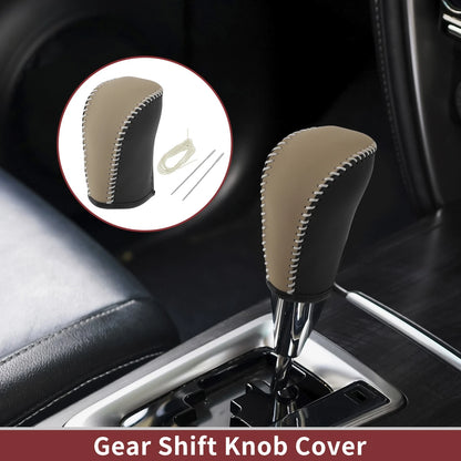 Beige Faux Leather Gear Shift Knob Cover for Subaru Forester (2006-2012)