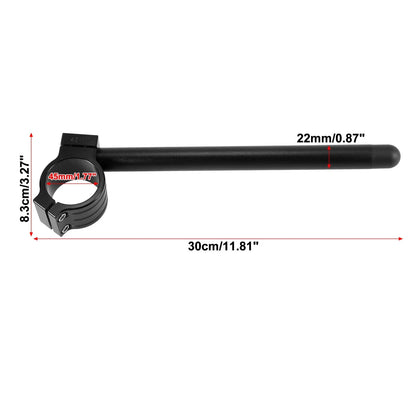 1 Pair 45mm Motorcycle Handlebar Clip Ons Black