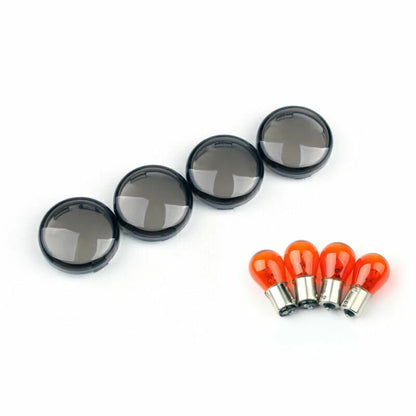 4x Smoke Turn Signal Lens for Harley FXDF Softail Dyna Sportster (2002-2023)