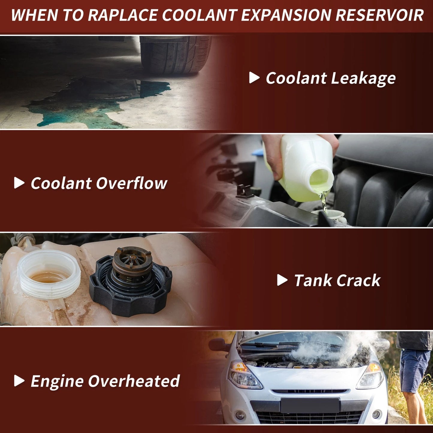 Coolant Expansion Reservoir Tank for Jeep Wrangler 2.0L L4 (2019-2023)