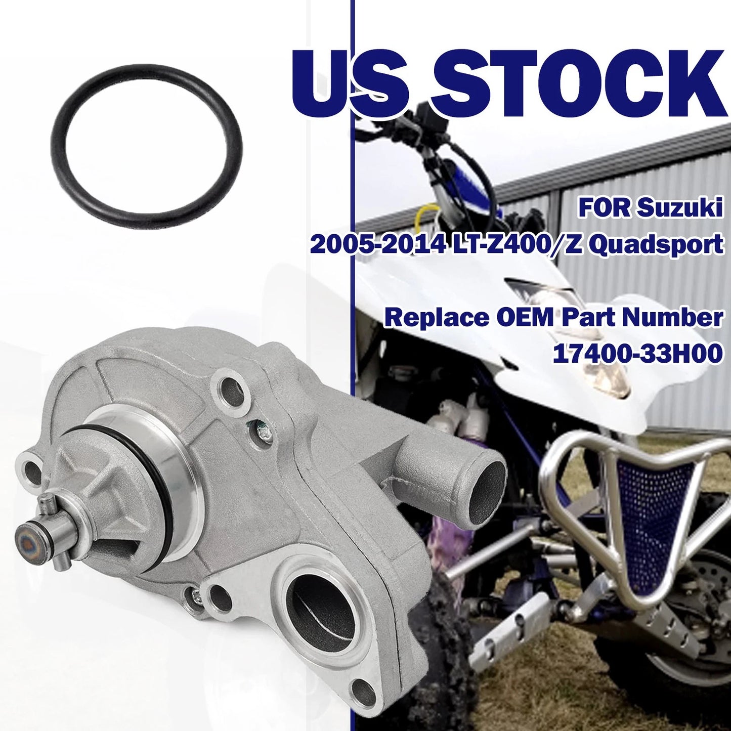 Water Pump Assembly w/O-rings for Suzuki LTZ 400 (2005–2014)