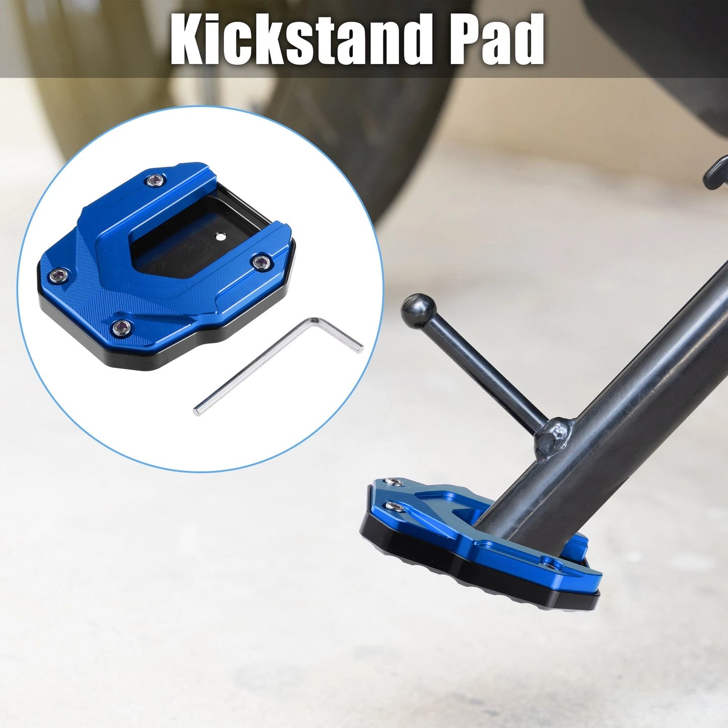 1 x Kickstand Plate Pad Aluminum Alloy for BMW Blue