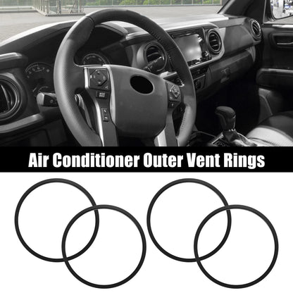 4 Pcs AC Outer Vent Trim Covers for Toyota Tacoma (2016-2022) Black