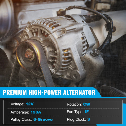190A Alternator for Ford Edge 3.5L, Fusion 3.5L V6 (2007-2010)