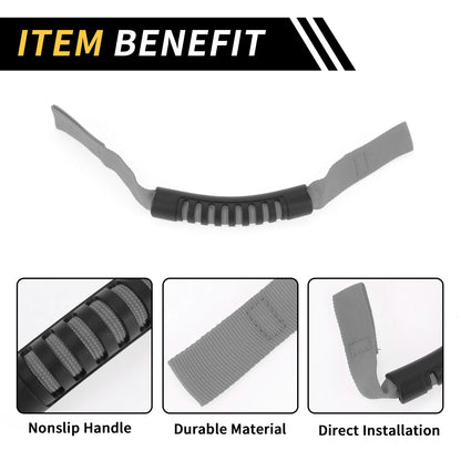 2 x Headrest Grab Handles for Jeep Wrangler (2011-2023) Gray
