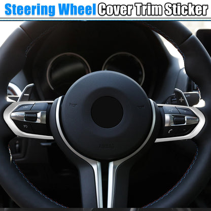 ABS Plastic Silver Tone Steering Wheel Cover Trim for BMW M2 (2016-2020)