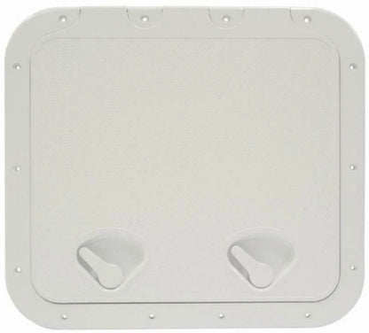 Caravan RV Access Hatch 517mm x 463mm 2 Recessed Handles Nuova Rade White