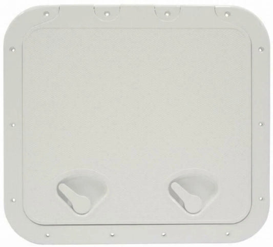 Caravan RV Access Hatch 517mm x 463mm 2 Recessed Handles Nuova Rade White