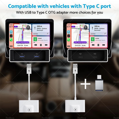 Wired & Wireless CarPlay Adapter for iPhone Apple CarPlay Dongle