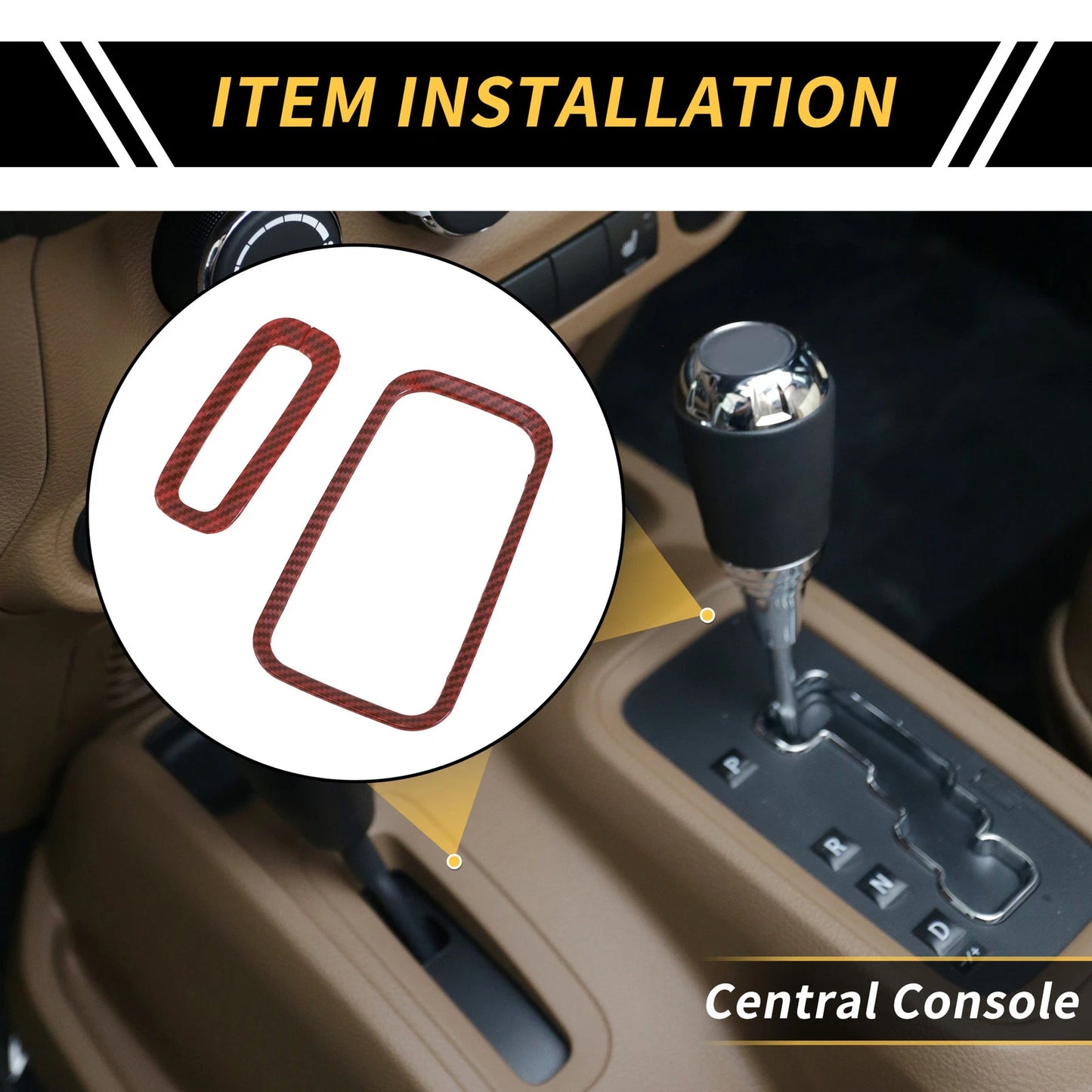 Center Console Gear Shift Ring Panel Cover Trim for Jeep Wrangler JK (2007-2018)