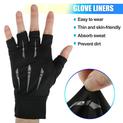 1 Pair Ice Silk Riding Gloves for Motorcycle Half-finger Gloves Black Gray
