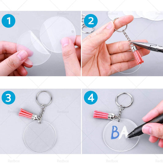 120PCS Sublimation Blanks Keychains Ornament Set with Tassels