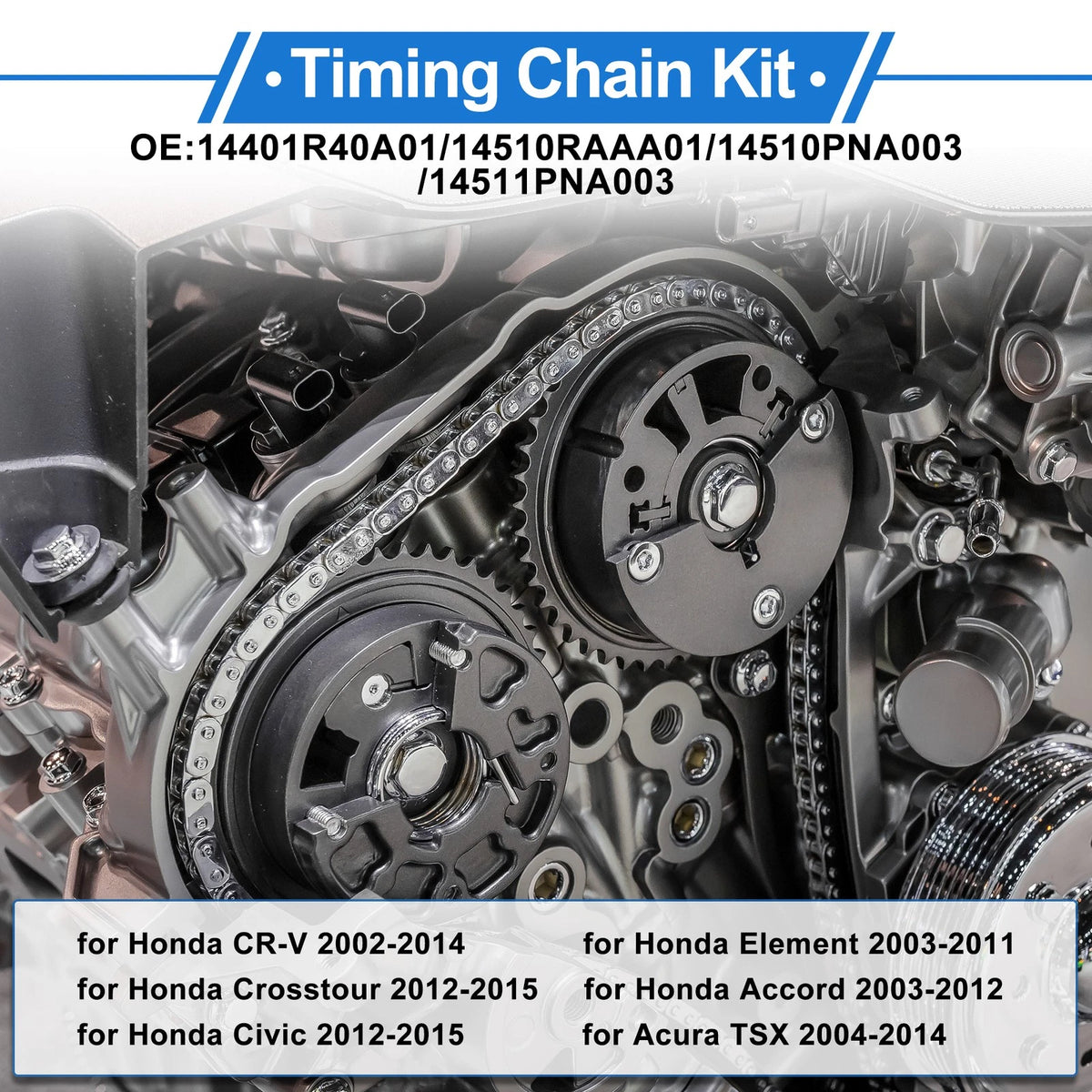 Timing Chain Kit for Honda Accord Civic CR-V TSX Element Crosstour 2.4L