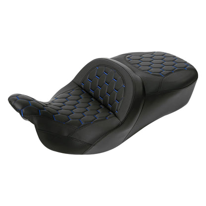 Black Rider Driver Passenger Seat for Harley Touring Street Glide (2009-2023)