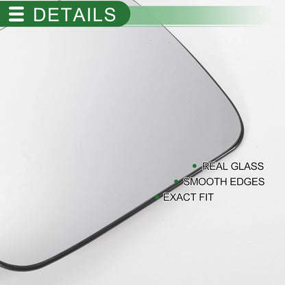 Left Side White Mirror Glass w/ Back Convex Heated for Ford Maverick (1993-2000)