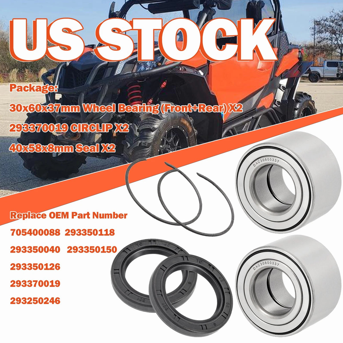 Wheel Bearings & Seals 2 x Can-Am Renegade/Commander/Maverick (2009–2021)