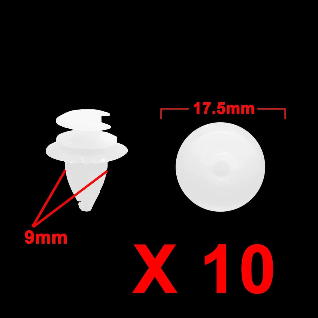 10 x 9mm Plastic Rivets Clips Bumper Fasteners for BMW (2000-2023)