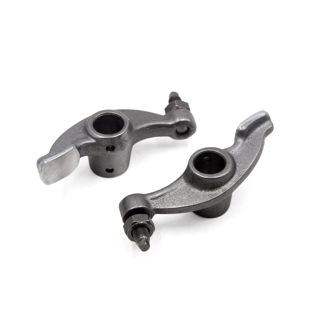 Pair Silver Tone Metal Valve Motorcycle Rocker Arms Arm Assembly for GY6-125