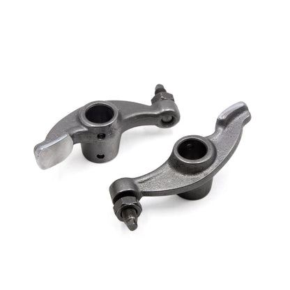 Pair Silver Tone Metal Valve Motorcycle Rocker Arms Arm Assembly for GY6-125