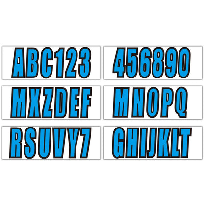 Custom 3" Blue Boat Registration Numbers & Letters 4-Pack for Boats/Jetskis
