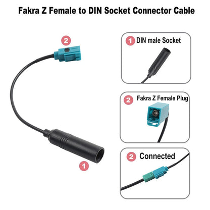 Car Stereo FM AM Radio Antenna Adapter Cable Fakra Z Male Female