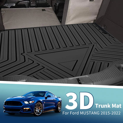 Flat Face Cargo Liner Rear Trunk Mat for Ford Mustang (2015-2022) 1 Pc