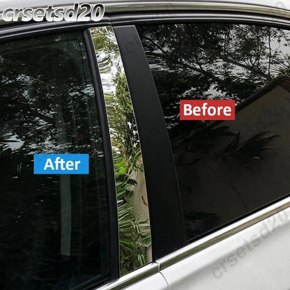 Chrome Window Pillars Post Cover Trim / 6Pcs for Benz S Class W223 (2021–2024)