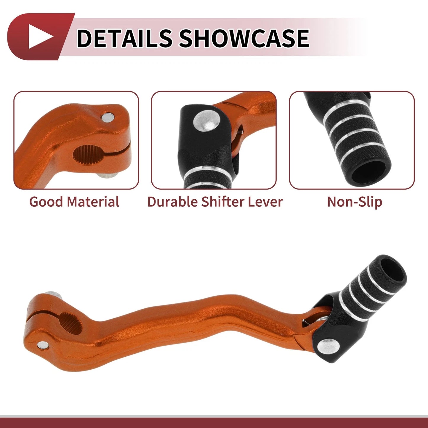Folding Motorcycle Gear Shift Lever Orange Black Silver Tone for Bosuer M4