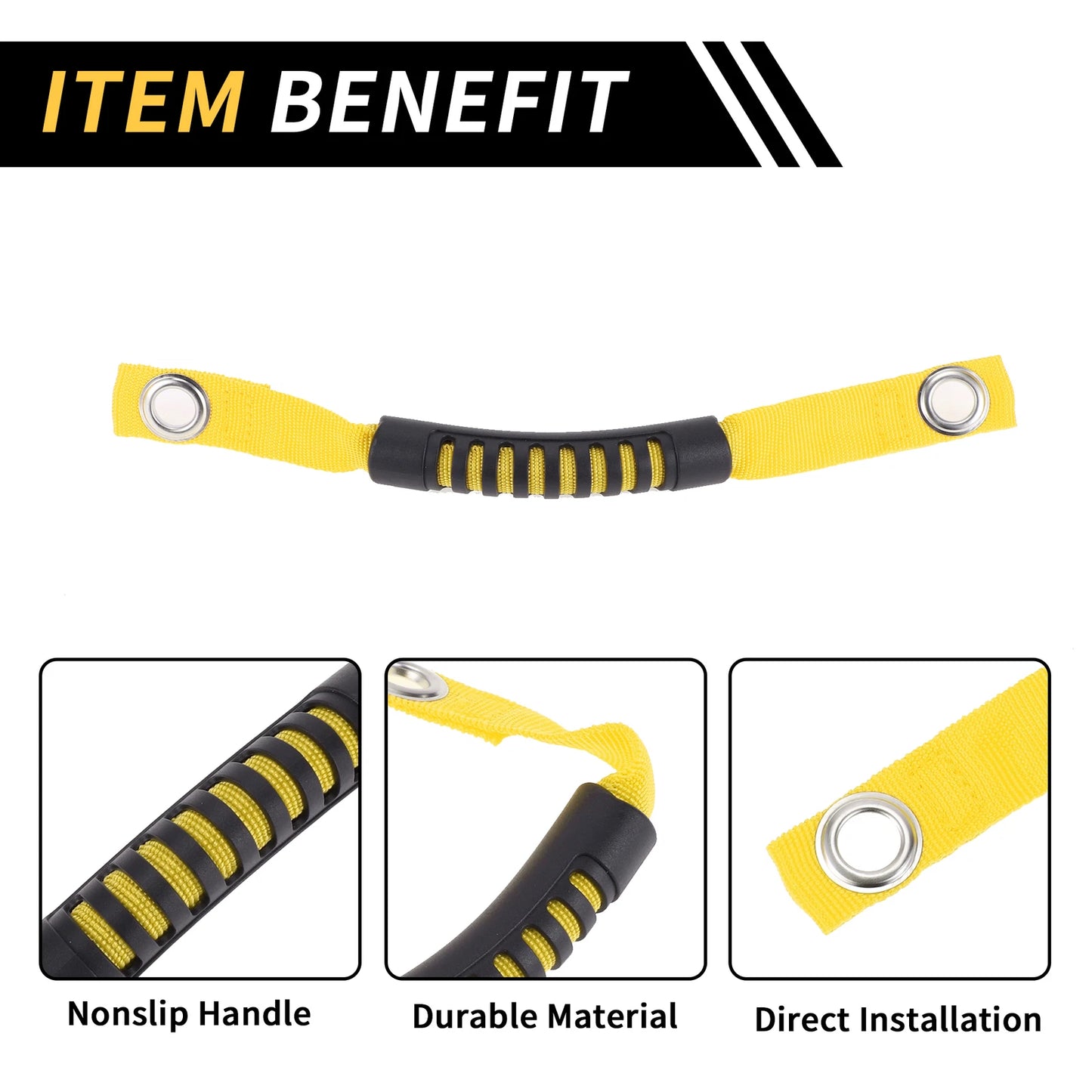 Roll Bar Grab Handles for Jeep Wrangler Roof Rope Handle Yellow