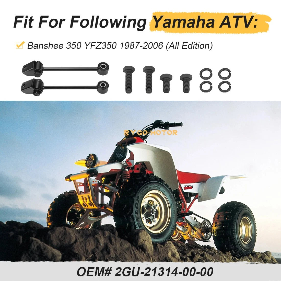 Lower Motor Mount Bracket With Bolts for Yamaha Banshee 350 YFZ350 (1987–2006)