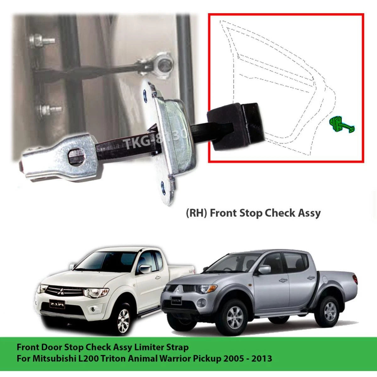Right Front Door Stop Limiter Strap for Mitsubishi Triton L200 (2005-2013)