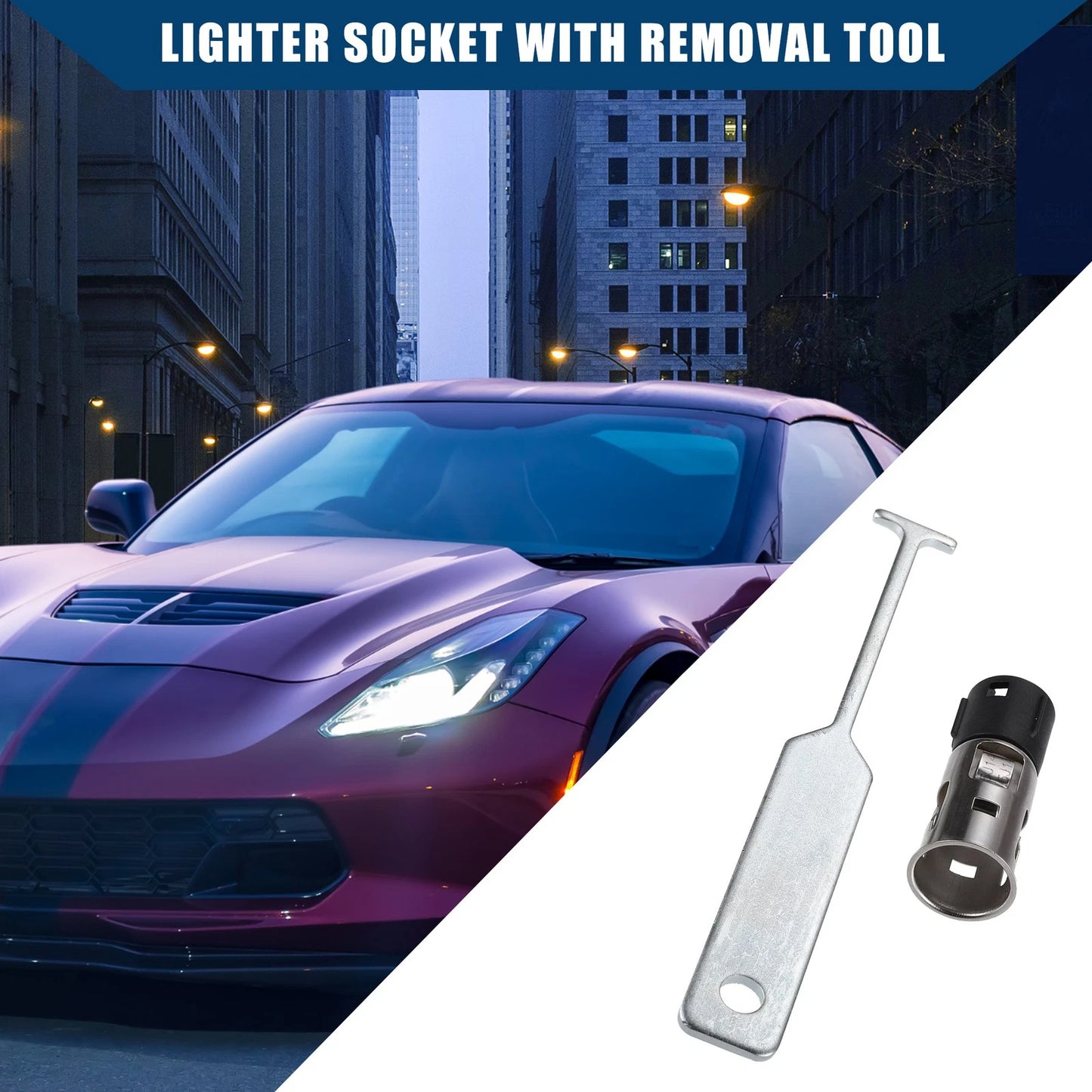 Inner Lighter Socket Removal Tool for Chevy Silver Tone