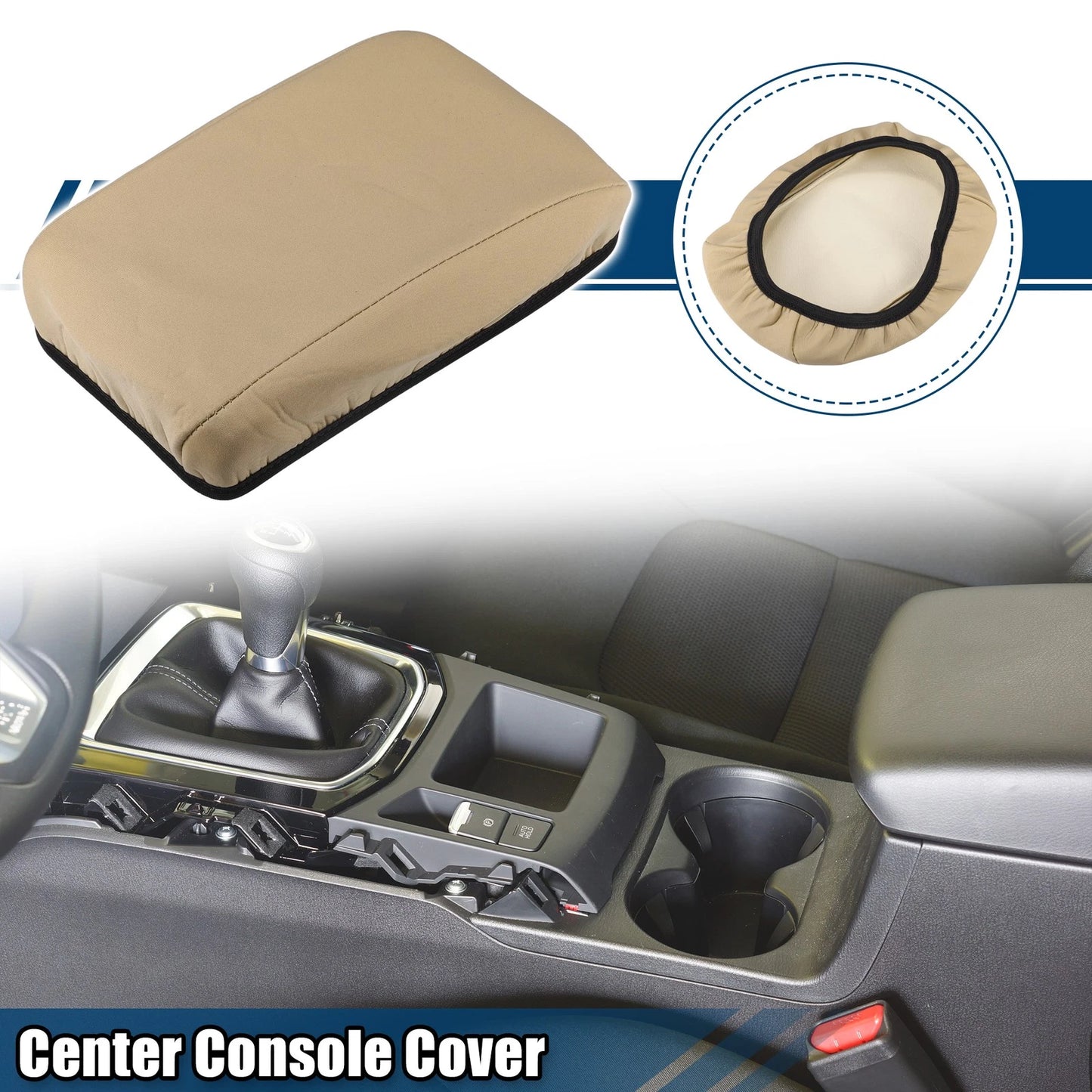 Center Console Armrest Cover for Ford Focus (2015-2018) - Neoprene Brown