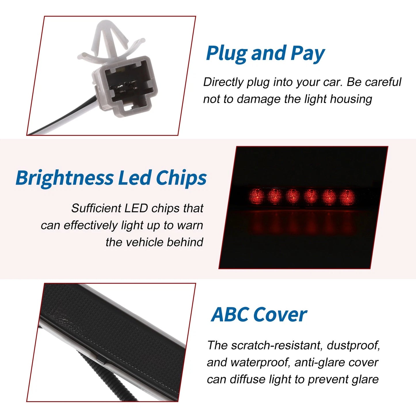 Black LED Third Brake Light for Honda Civic EX 2 Door Coupe (2001-2005)