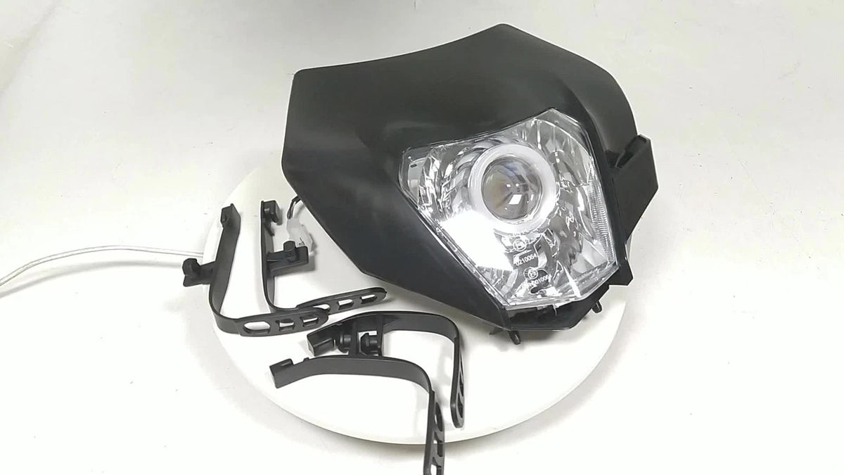 Off Road Black E8 LED Headlight Projector for KTM EXC-F XCW Six Days (2017-2023)