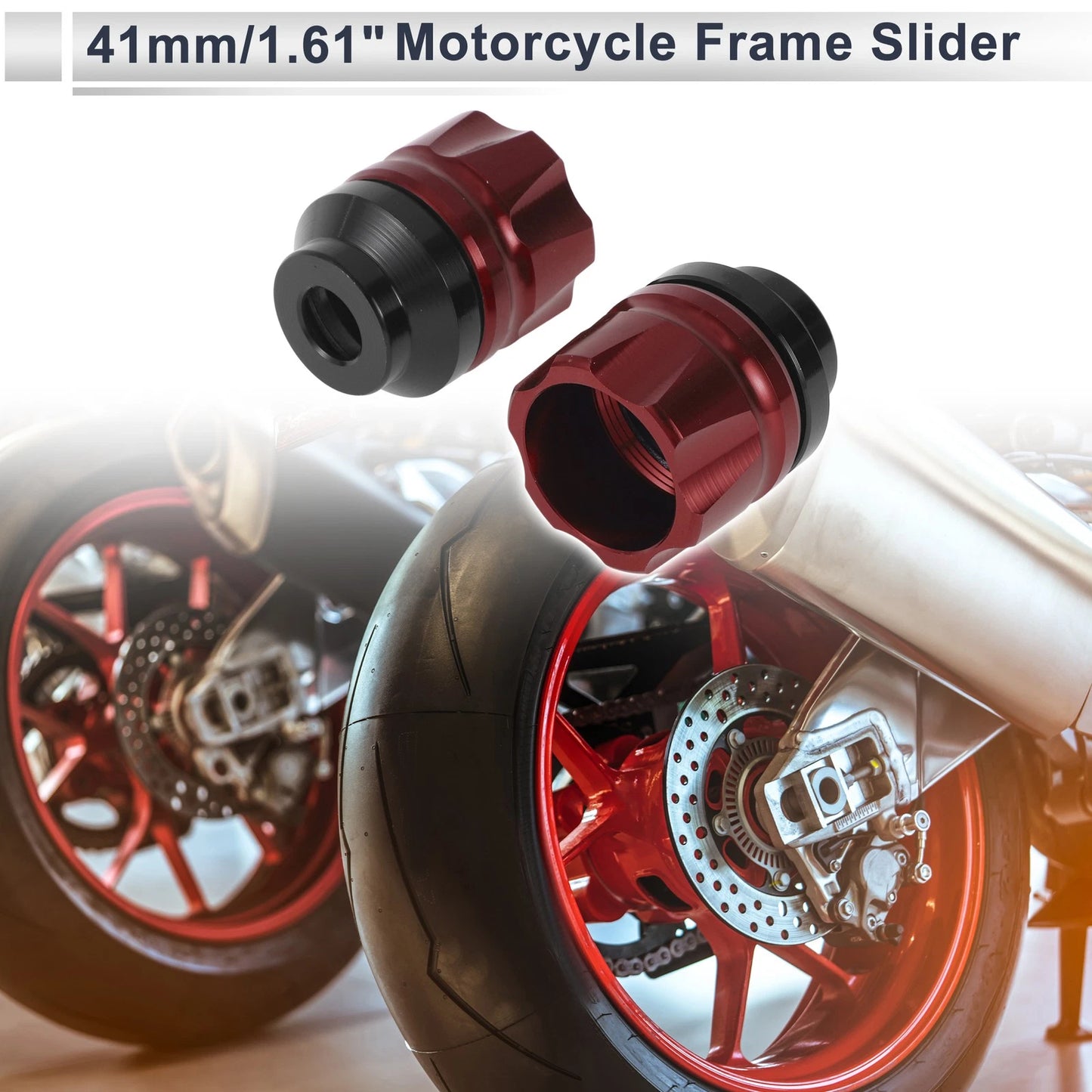 14mm Aluminum Alloy Motorcycle Slider Frame Red for Make Model