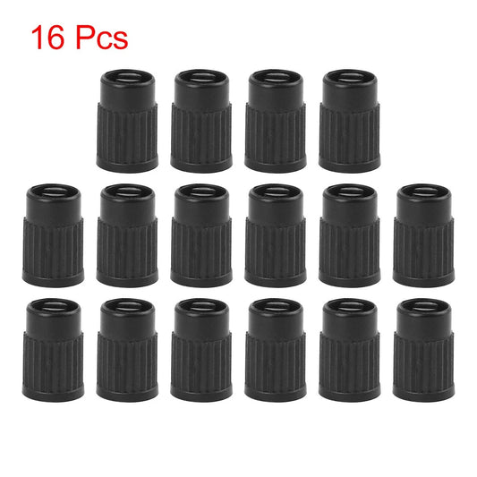 16pcs Black Plastic Universal Tire Valve Stem Cap Cover for Motorcycle Bike Car