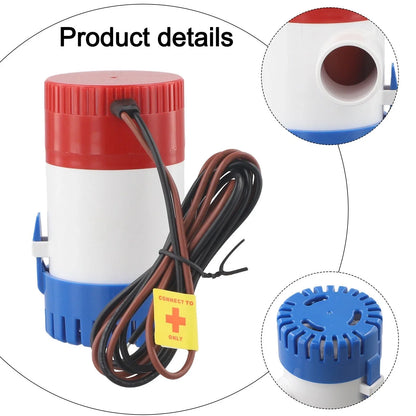 Heavy Duty Bilge Pump for Boats 12V Submersible with Ignition Protection