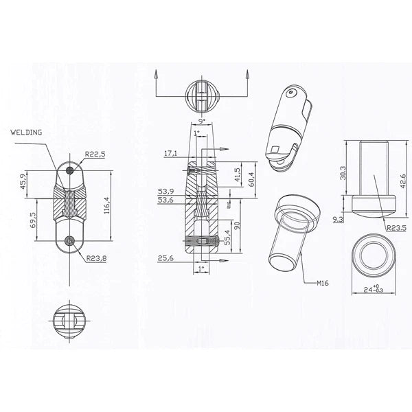 Anchor Swivel Stainless Steel 361 Grade 13mm-16 Chain 1750kg SWL