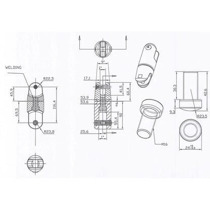 Anchor Swivel Stainless Steel 361 Grade 13mm-16 Chain 1750kg SWL