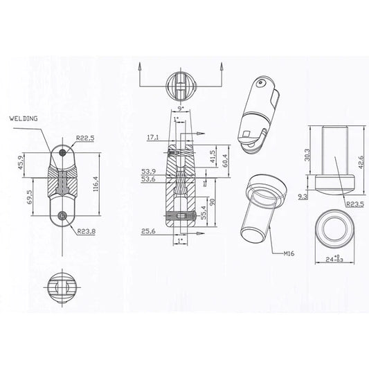 Anchor Swivel Stainless Steel 361 Grade 13mm-16 Chain 1750kg SWL